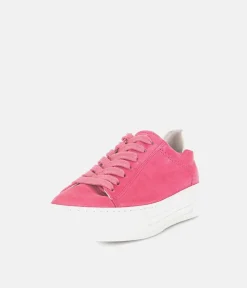 Gabor Trendy Pink Suede Platform Trainers