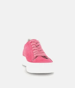 Gabor Trendy Pink Suede Platform Trainers