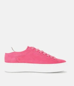 Gabor Trendy Pink Suede Platform Trainers