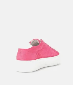 Gabor Trendy Pink Suede Platform Trainers