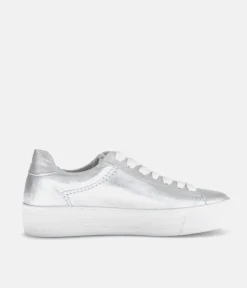 Gabor Trendy Silver Platform Trainers
