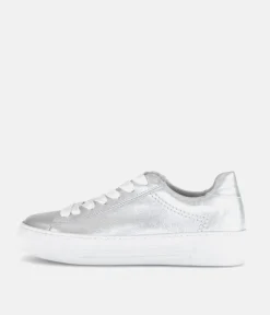 Gabor Trendy Silver Platform Trainers