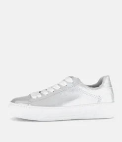 Gabor Trendy Silver Platform Trainers