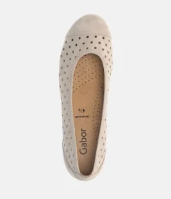 Gabor Versatile Beige Laser Cut Ballerina