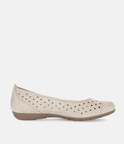 Gabor Versatile Beige Laser Cut Ballerina