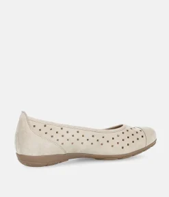 Gabor Versatile Beige Laser Cut Ballerina
