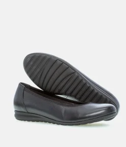 Gabor Versatile Black Leather Flats