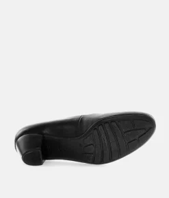 Gabor Versatile Black Leather Block Heel