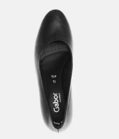 Gabor Versatile Black Leather Block Heel