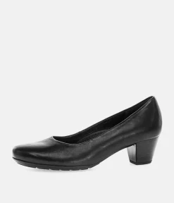 Gabor Versatile Black Leather Block Heel