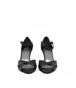 Glam Black Ankle Strap Sandals