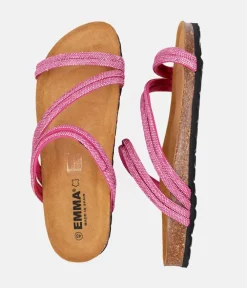 Glam Glitzy Pink Strappy Sandals