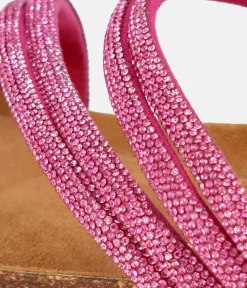 Glam Glitzy Pink Strappy Sandals