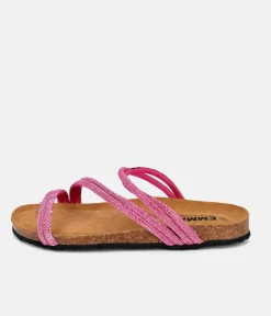 Glam Glitzy Pink Strappy Sandals