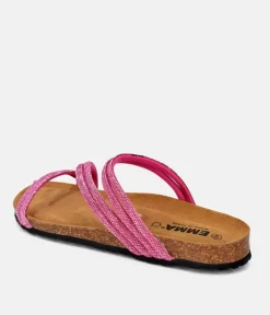 Glam Glitzy Pink Strappy Sandals