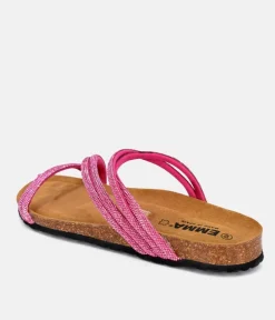 Glam Glitzy Pink Strappy Sandals