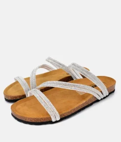 Glam Glitzy Silver Strappy Sandals