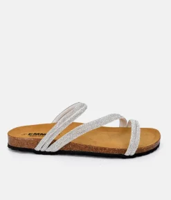 Glam Glitzy Silver Strappy Sandals