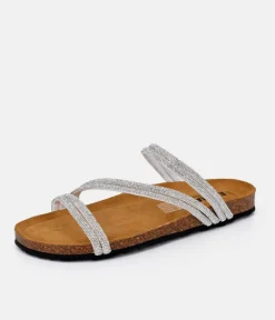 Glam Glitzy Silver Strappy Sandals