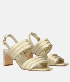 Glam Gold Metallic Block Heel Sandals