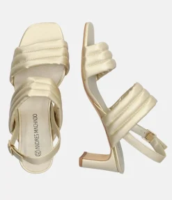 Glam Gold Metallic Block Heel Sandals