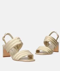 Glam Gold Metallic Block Heel Sandals