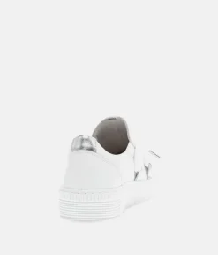 Glam White/Silver Slip On Trainer