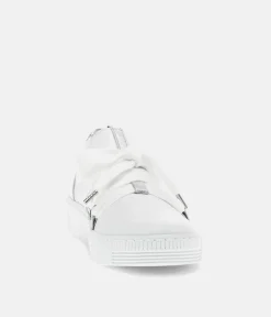Glam White/Silver Slip On Trainer