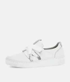 Glam White/Silver Slip On Trainer