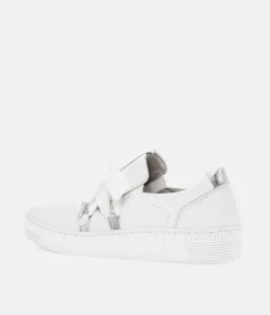 Glam White/Silver Slip On Trainer