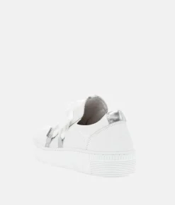 Glam White/Silver Slip On Trainer