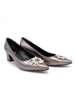 Glamorous Platinum Embellished Heels