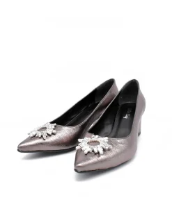 Glamorous Platinum Embellished Heels