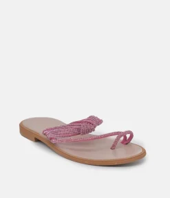 Glaritis Barely There Pink Glitter Sandals