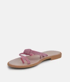 Glaritis Barely There Pink Glitter Sandals