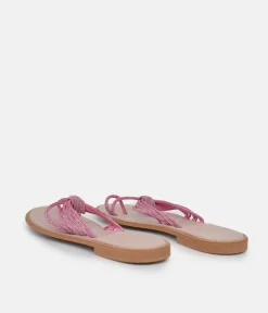 Glaritis Barely There Pink Glitter Sandals