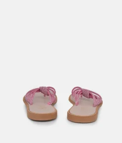 Glaritis Barely There Pink Glitter Sandals