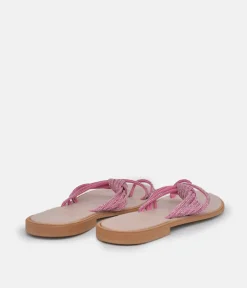 Glaritis Barely There Pink Glitter Sandals