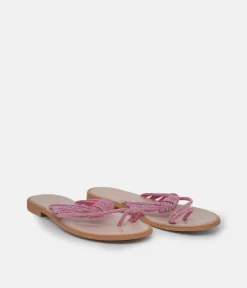 Glaritis Barely There Pink Glitter Sandals