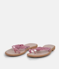 Glaritis Barely There Pink Glitter Sandals