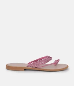 Glaritis Barely There Pink Glitter Sandals