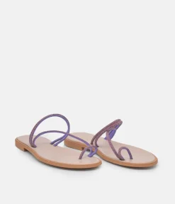Glaritis Barely There Purple Glitter Sandals