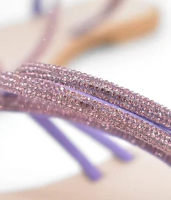 Glaritis Barely There Purple Glitter Sandals