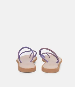 Glaritis Barely There Purple Glitter Sandals