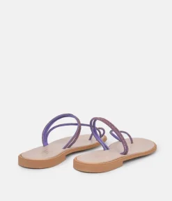 Glaritis Barely There Purple Glitter Sandals