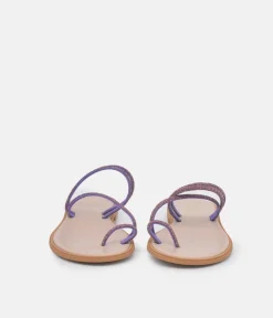 Glaritis Barely There Purple Glitter Sandals