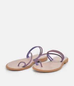 Glaritis Barely There Purple Glitter Sandals