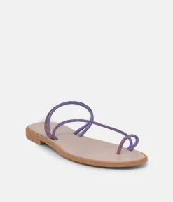 Glaritis Barely There Purple Glitter Sandals