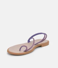 Glaritis Barely There Purple Glitter Sandals