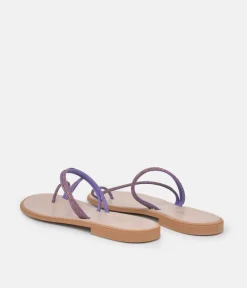Glaritis Barely There Purple Glitter Sandals